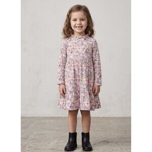 Magnetic Me 5 Long Sleeve Floral Girls Dress Pink